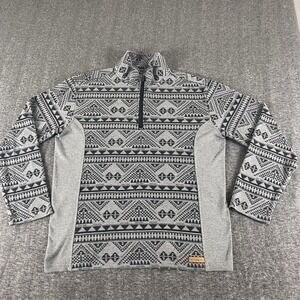 Powder River Outfitters Aztec Quarter Zip Pullover Small Gray Southwestern